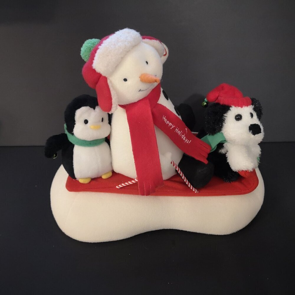 Hallmark Animated Jingle Pal Sleigh Ride Penguin Snowman Dog on Sleigh 2007